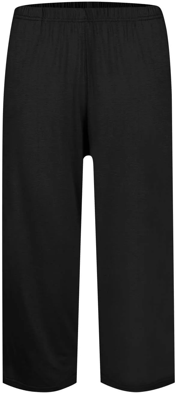 2025 Womens Capri Pants Loose High Waisted Wide Leg 3/4 Pants Drawstring Casual Palazzo Trousers with Pockets