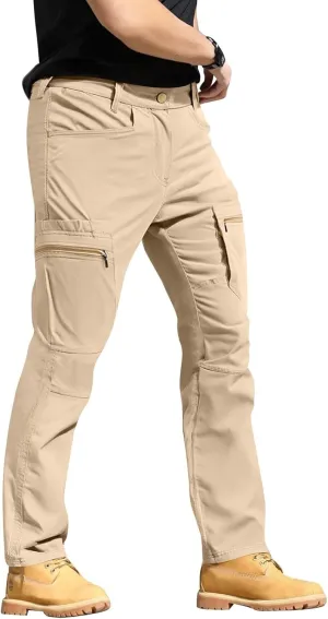 ADHOWBEW Work Pants for Men Construction Casual Lightweight Baggy Big and Tall Hiking Stretch Tactical Trousers