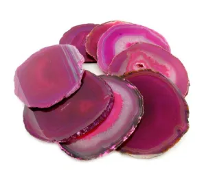 Agate Coasters 3" to 5.5" - Various Colors - Set of 4