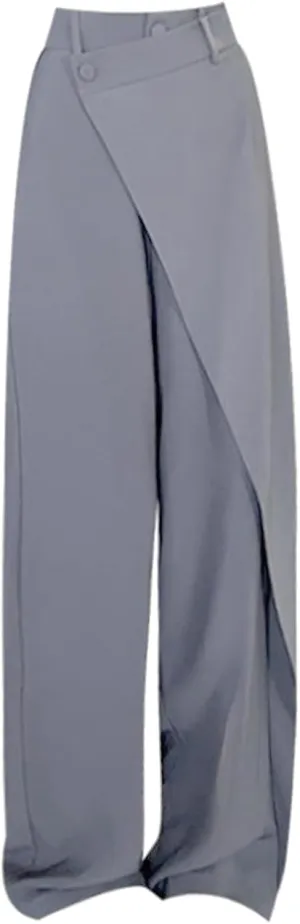 Asymmetrical Dress Pants for Women High Waisted Chic Irregular Tailored Design Business Casual Long Work Trousers