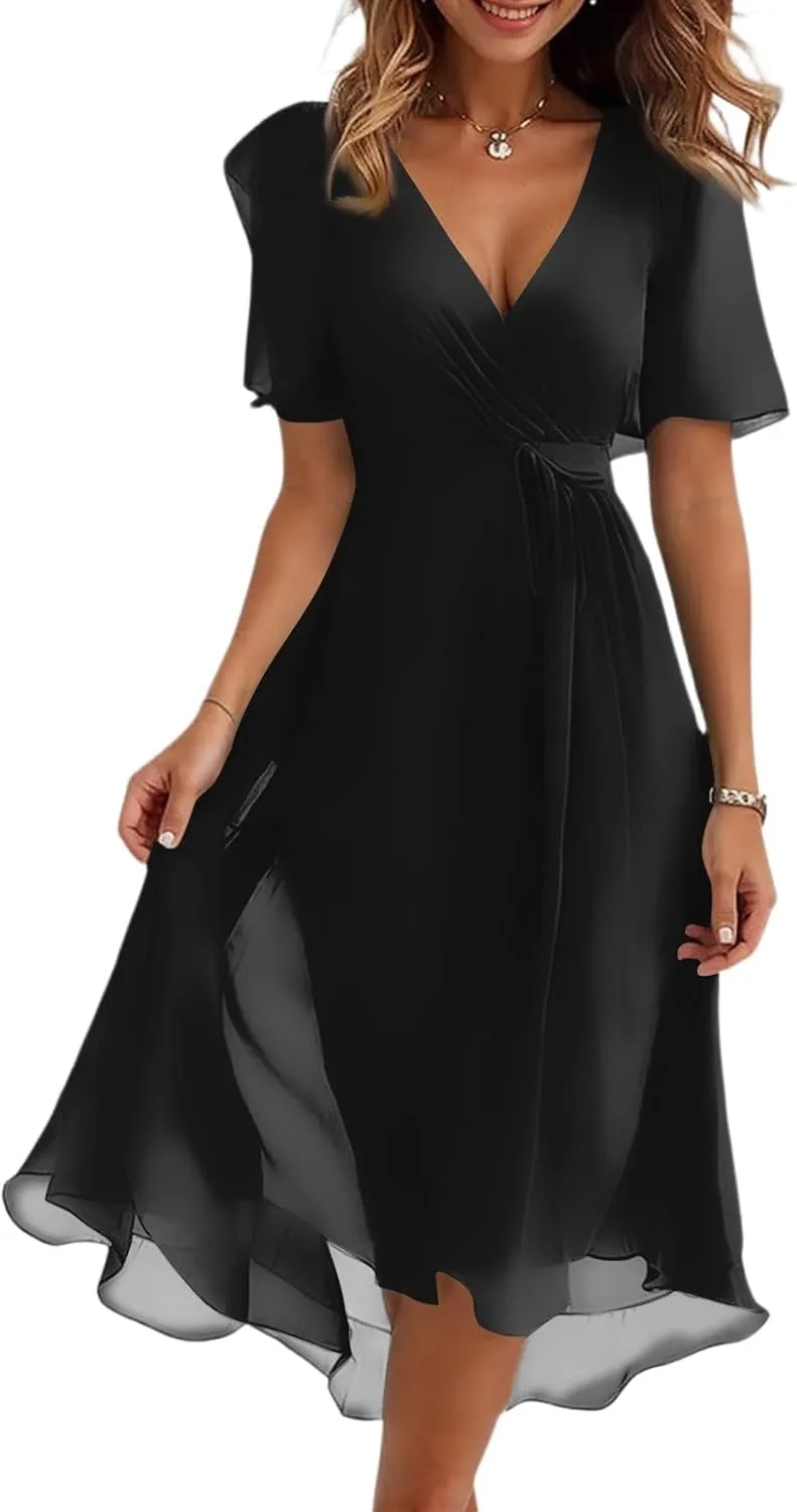 Boho Dress Resort Wear for Women 2025 Beach Dresses Wedding Guest Chiffon Garden Party Bridesmaid Dresses for Women