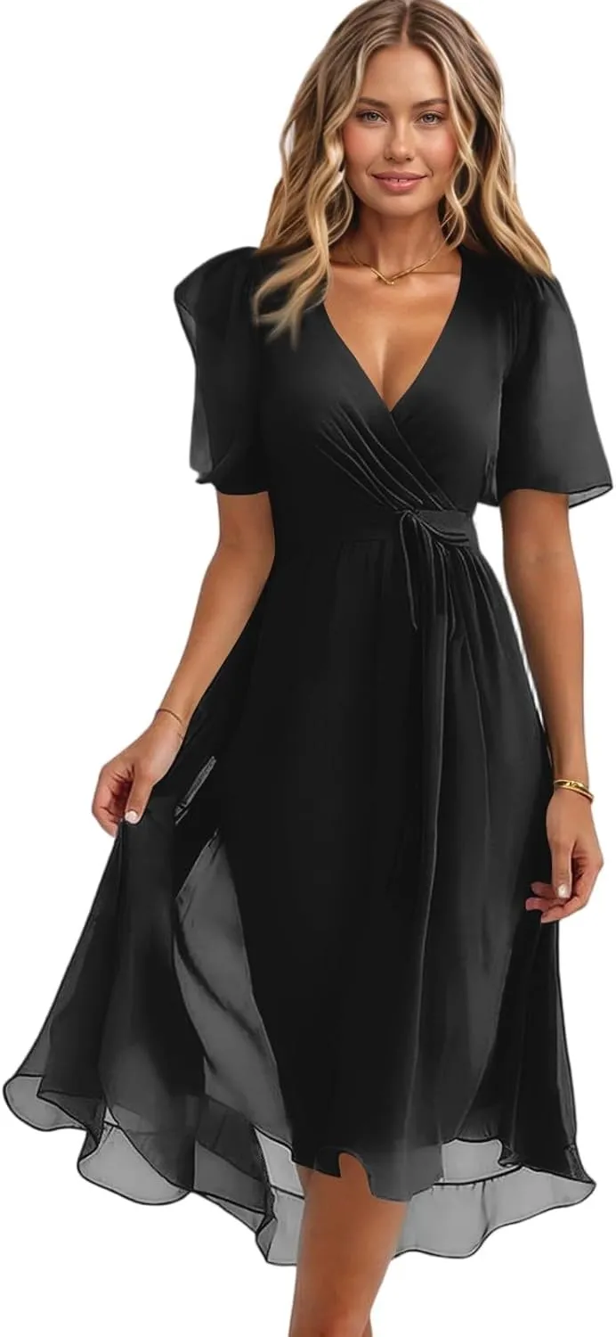 Boho Dress Resort Wear for Women 2025 Beach Dresses Wedding Guest Chiffon Garden Party Bridesmaid Dresses for Women