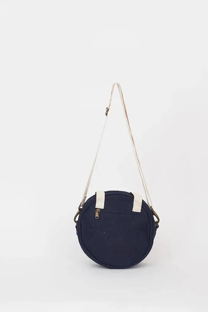 Bolso de mano redondo en algodón