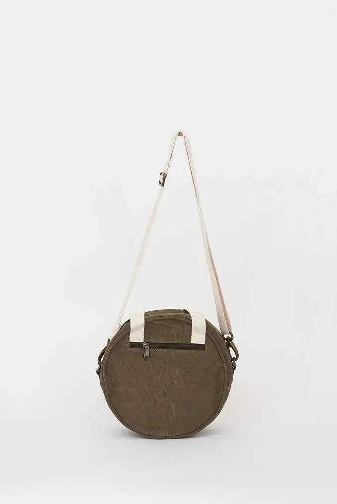 Bolso de mano redondo en algodón