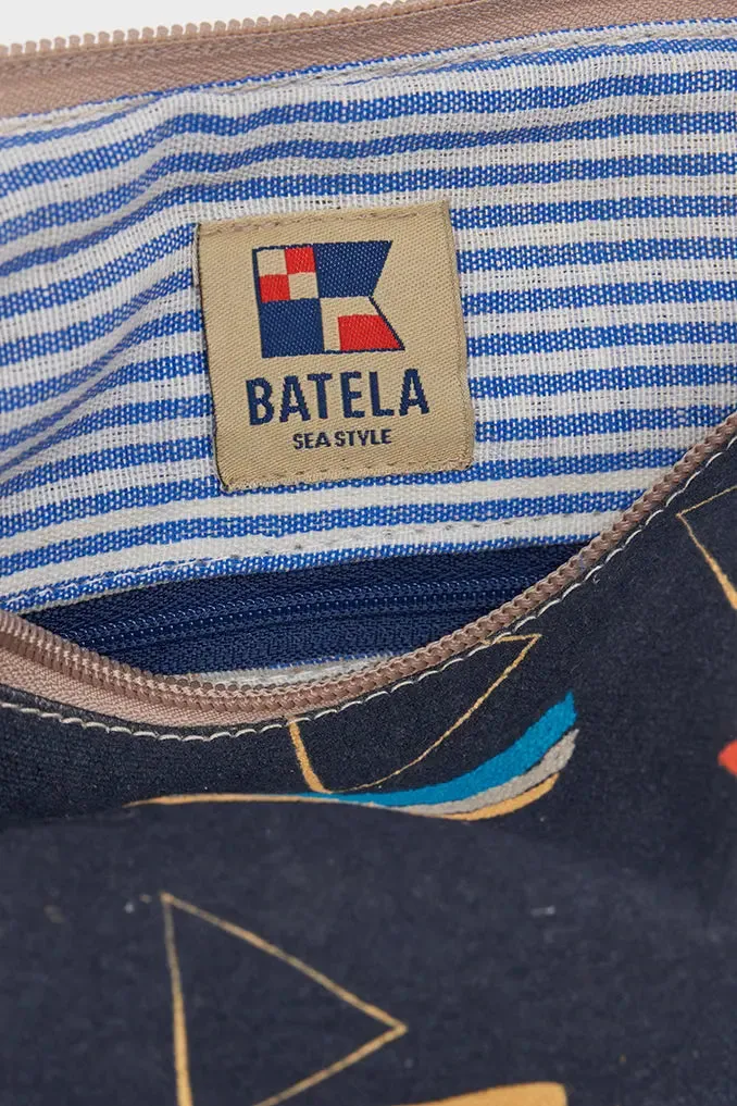 Bolso mediano barcos algodón y cuero