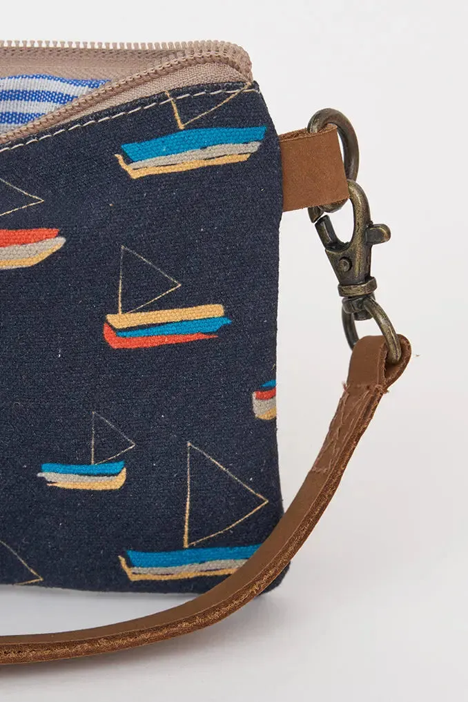 Bolso pequeño barcos algodón y cuero