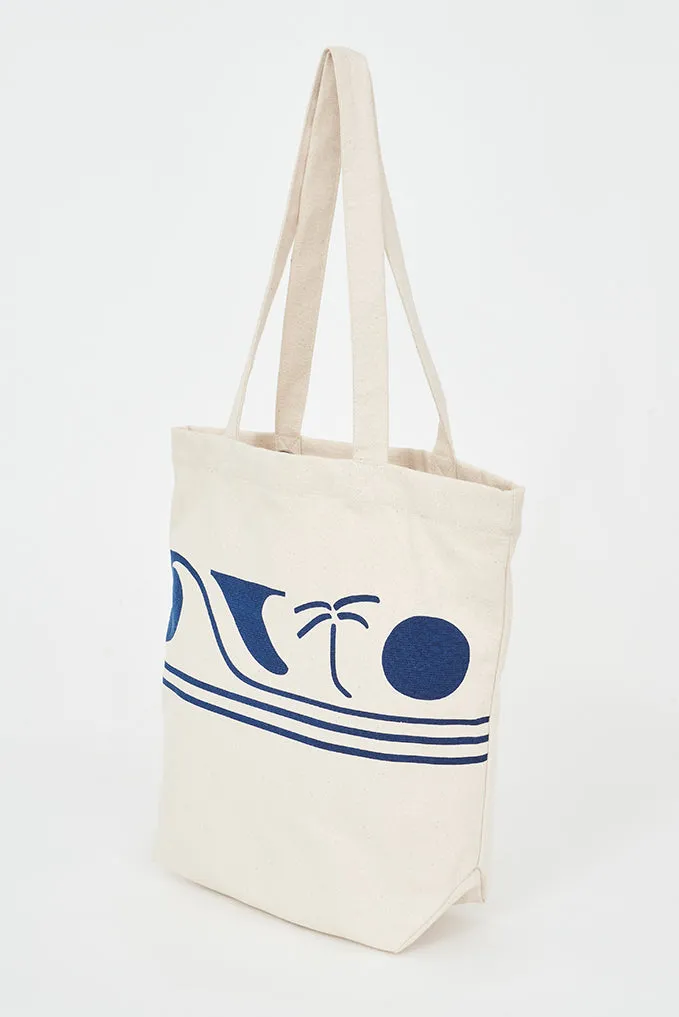 Bolso tote con motivos surferos