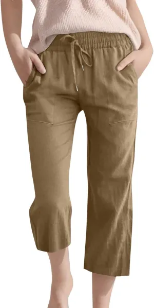 Boys 3/4 Straight Wide Leg Pants Solid Color High Elastic Waist Trousers with Pockts Y2k Streetwear