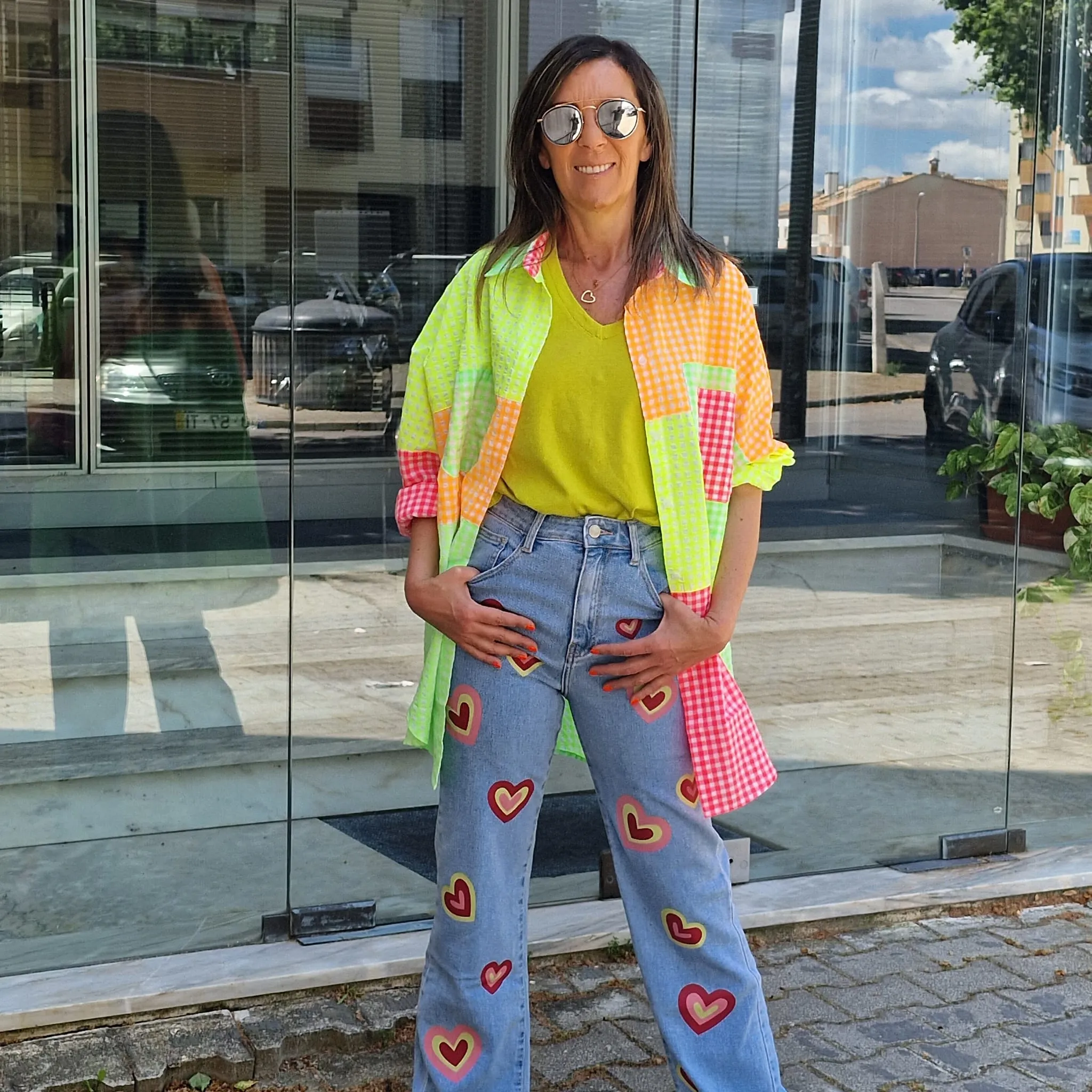 CALÇAS DENIM HEART