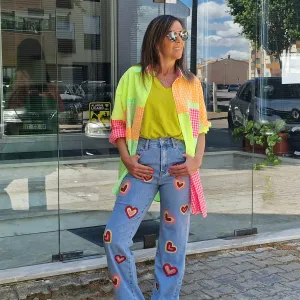 CALÇAS DENIM HEART