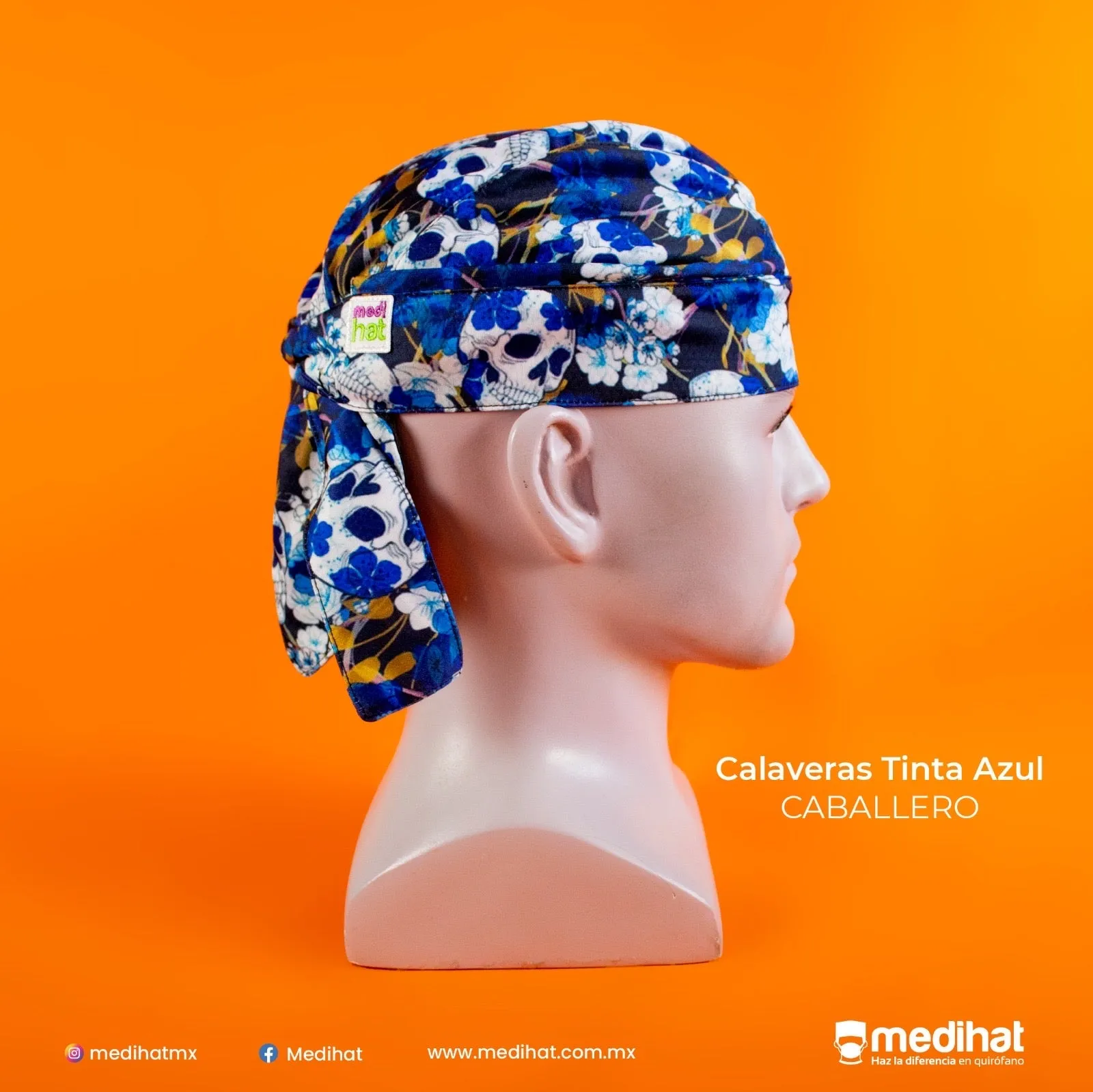 Calaveras tinta azul Caballero