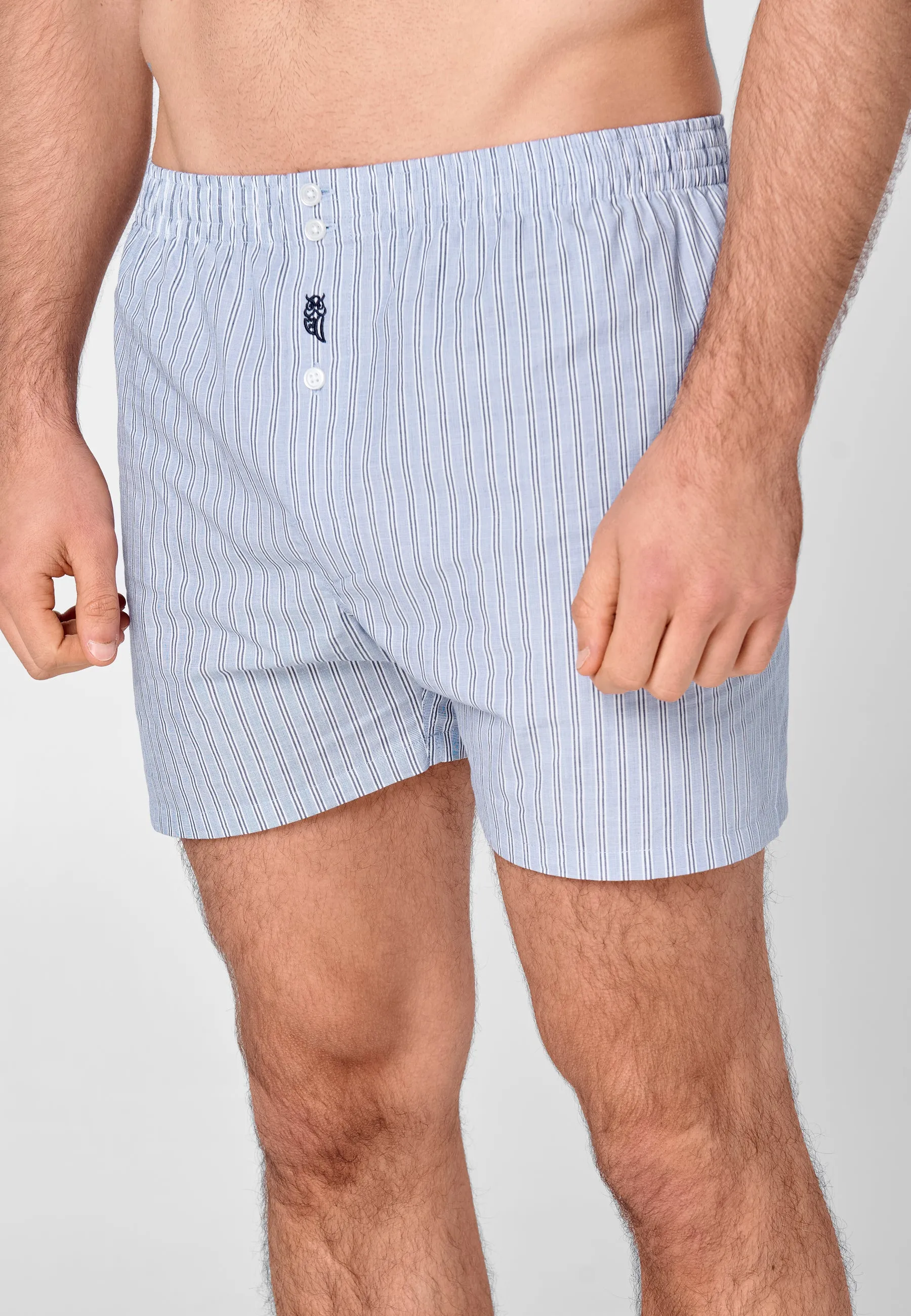 Calzoncillo Bóxer Hombre Algodón Tela Rayas - Azul 6931_39