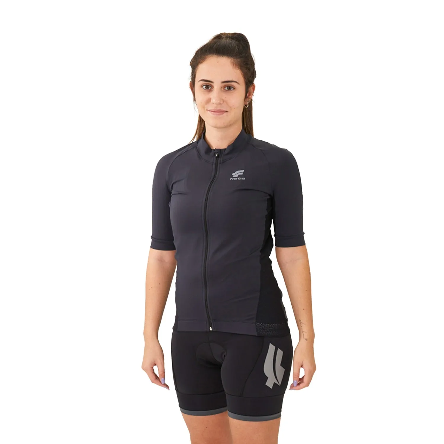 Camisa Ciclismo CYCLETECH Fem l Preta F Estanho