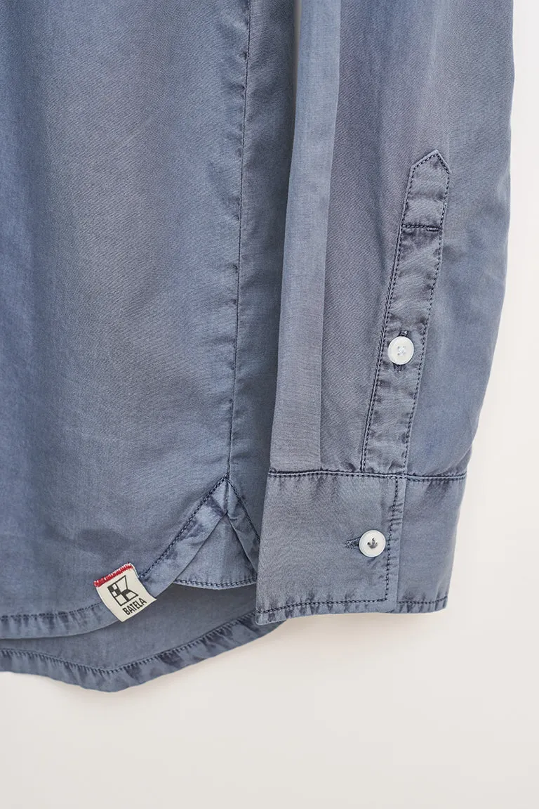 Camisa de hombre manga larga con tejido en lavado natural