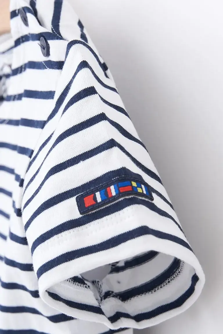 Camiseta algodón bebé manga corta raya marinera