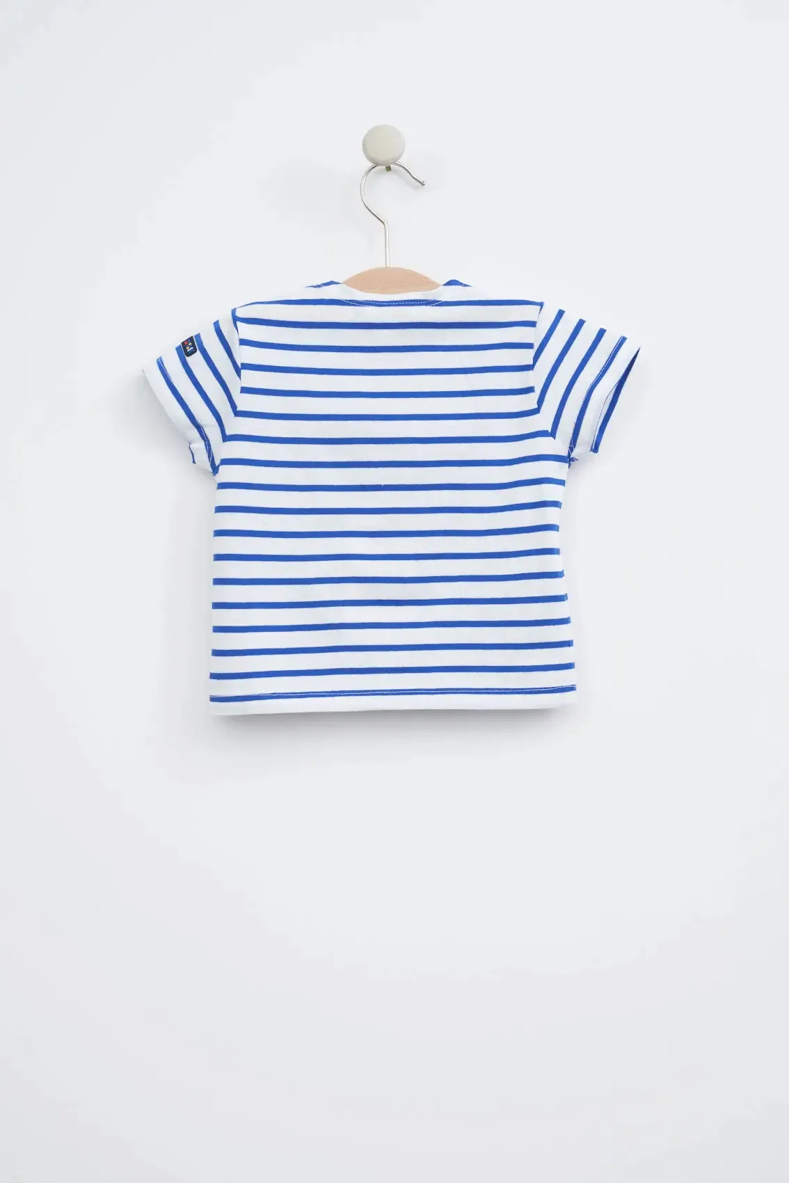 Camiseta algodón bebé manga corta raya marinera