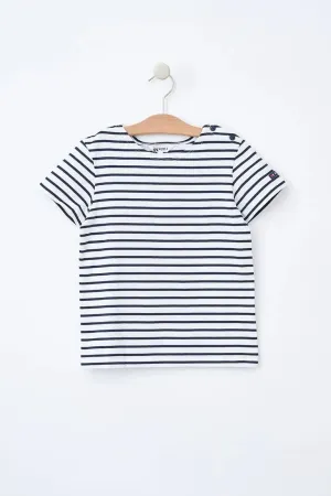 Camiseta algodón bebé manga corta raya marinera