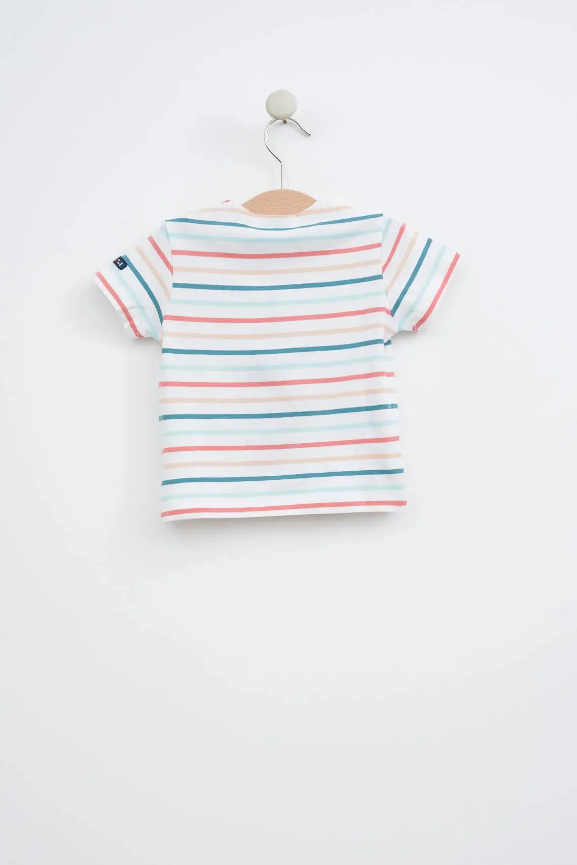 Camiseta algodón bebé manga corta raya marinera
