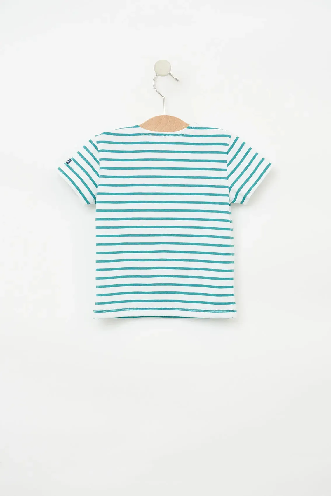 Camiseta algodón bebé manga corta raya marinera