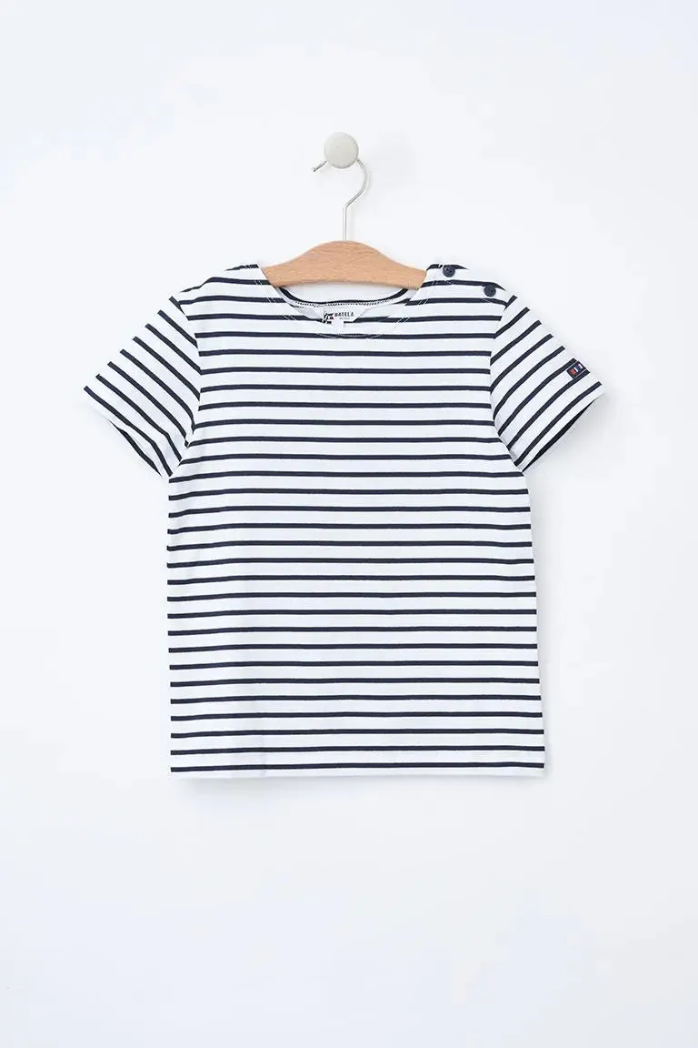 Camiseta algodón bebé manga corta raya marinera