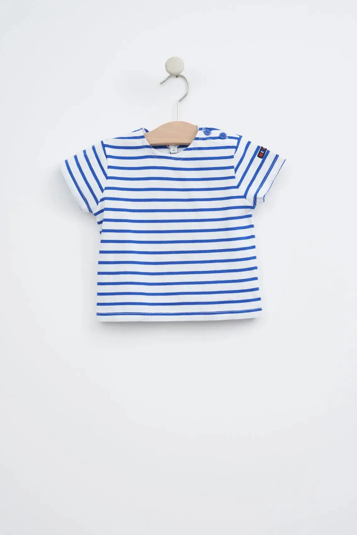 Camiseta algodón bebé manga corta raya marinera