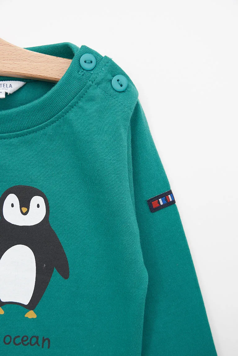 Camiseta algodón estampado pingüinos
