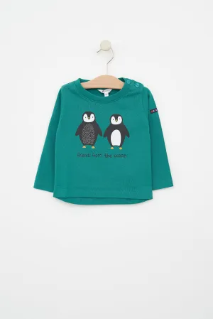 Camiseta algodón estampado pingüinos