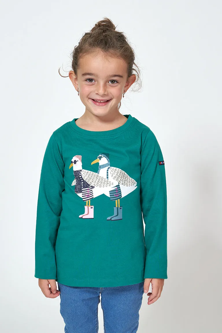 Camiseta algodón manga larga gaviotas