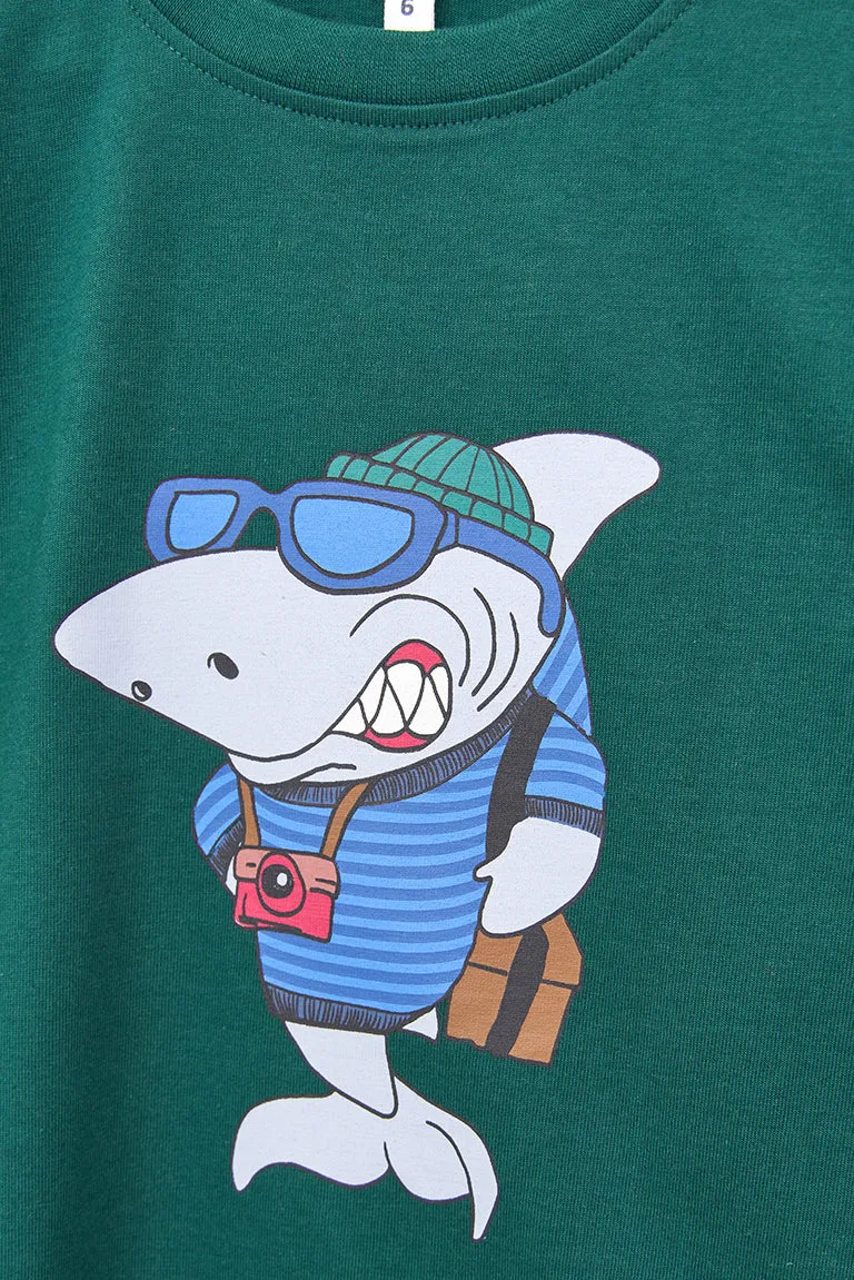 Camiseta algodón manga larga tiburón