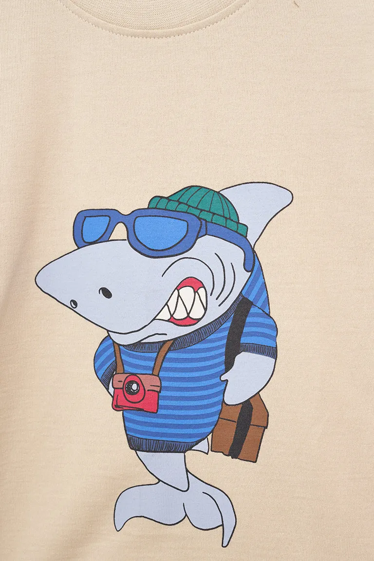 Camiseta algodón manga larga tiburón