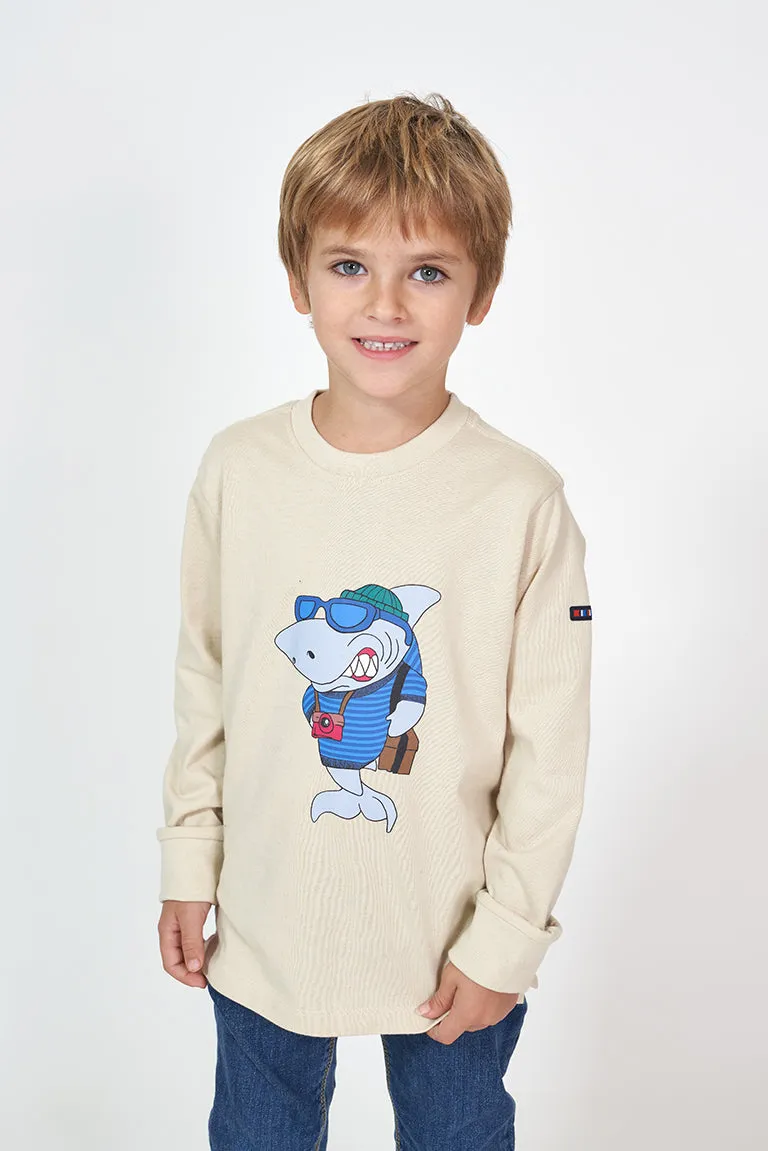 Camiseta algodón manga larga tiburón