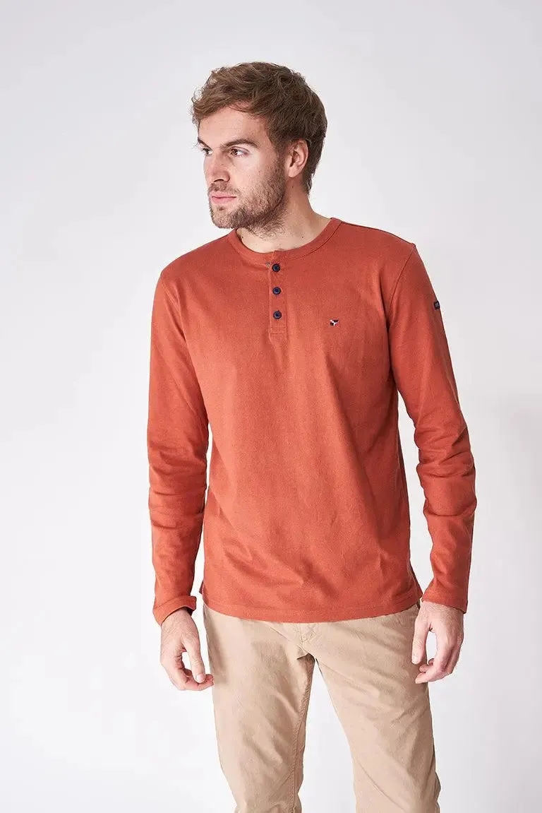 Camiseta de algodón manga larga con botones - A2423