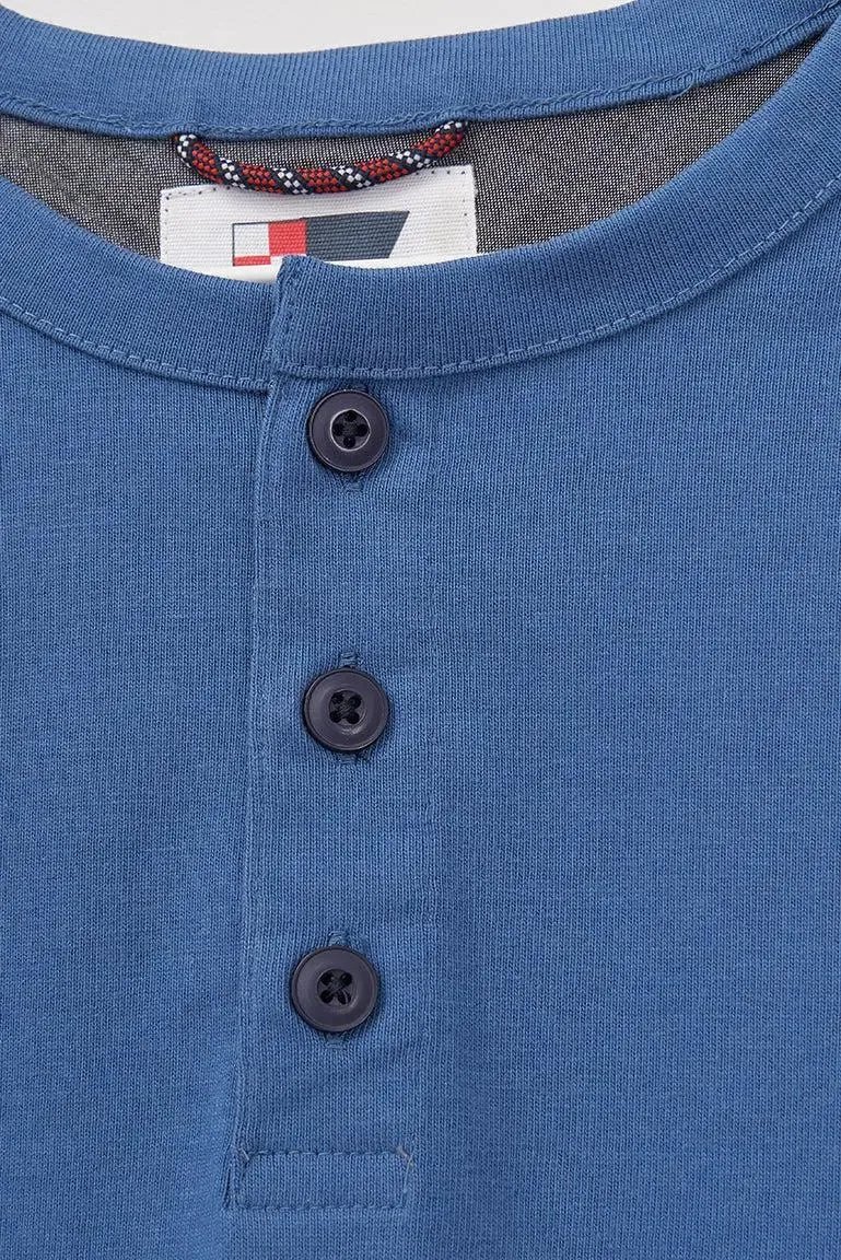 Camiseta de algodón manga larga con botones - A2423