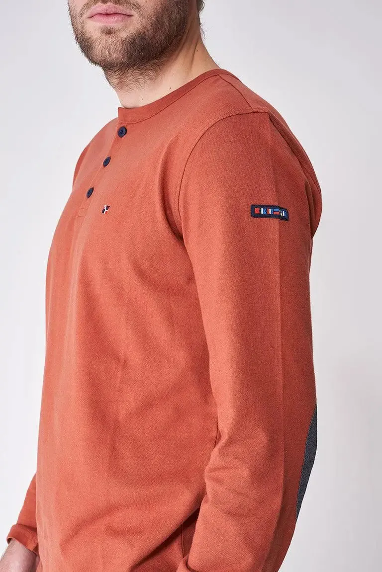 Camiseta de algodón manga larga con botones - A2423