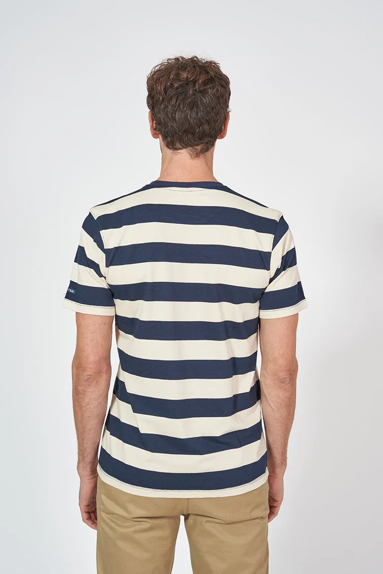 Camiseta de hombre en algodón a rayas manga corta