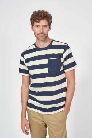 Camiseta de hombre en algodón a rayas manga corta
