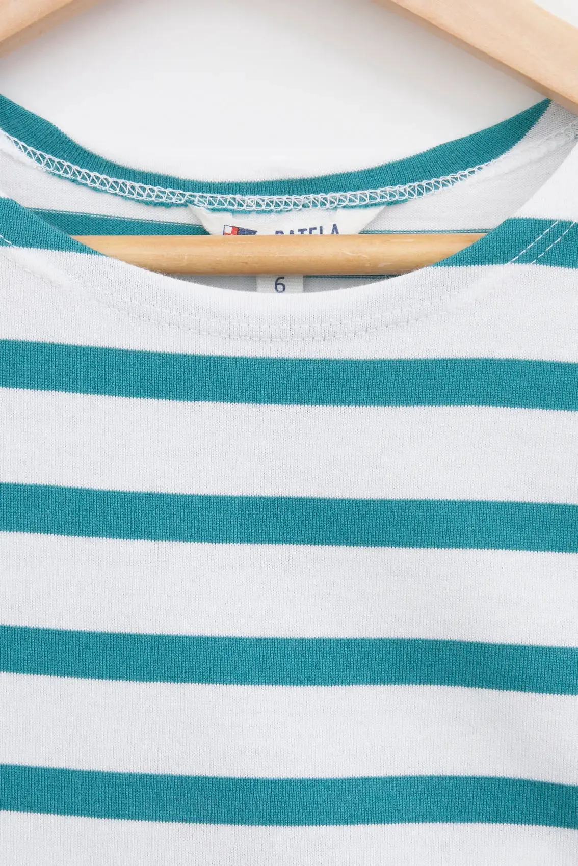 Camiseta marsellesa a rayas de algodón manga corta niño