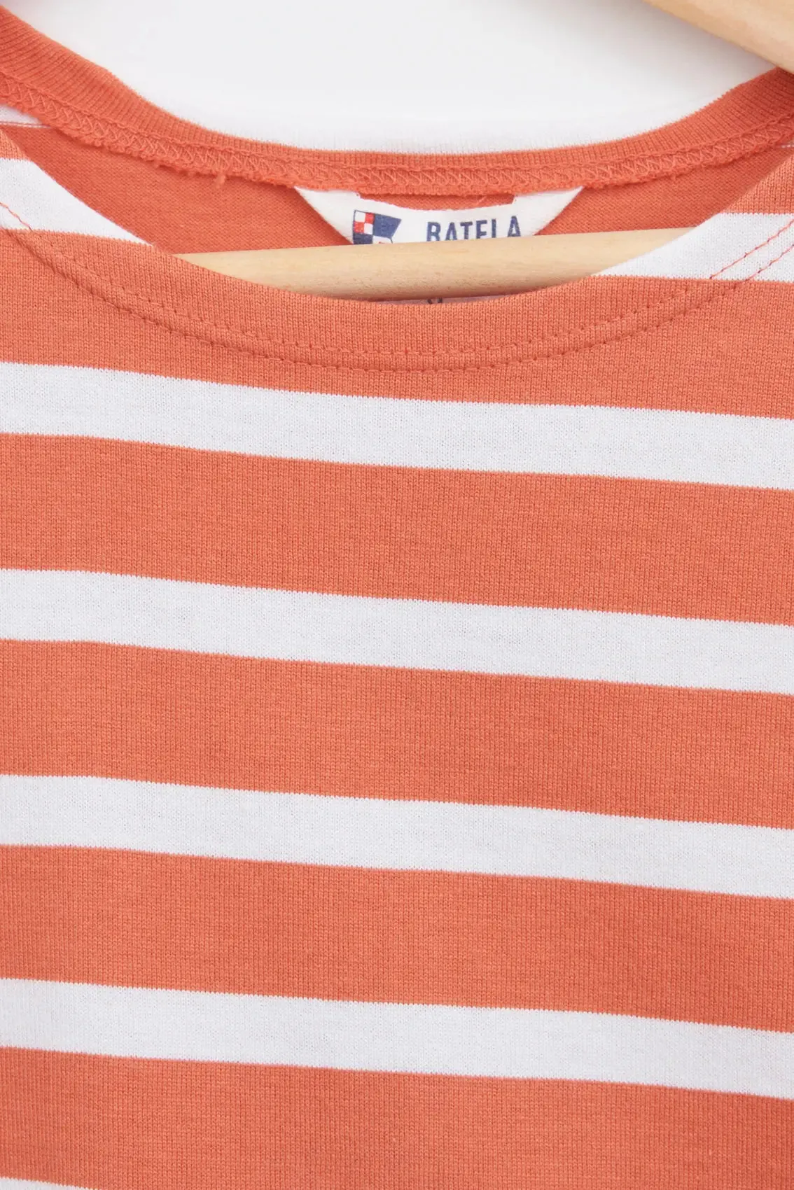 Camiseta marsellesa a rayas de algodón manga corta niño