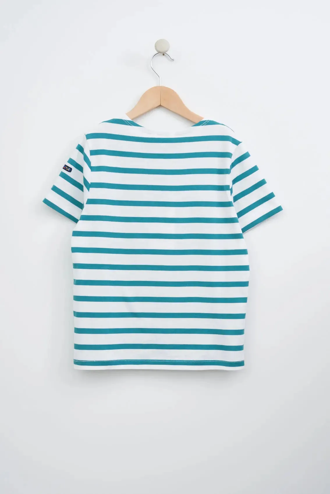 Camiseta marsellesa a rayas de algodón manga corta niño