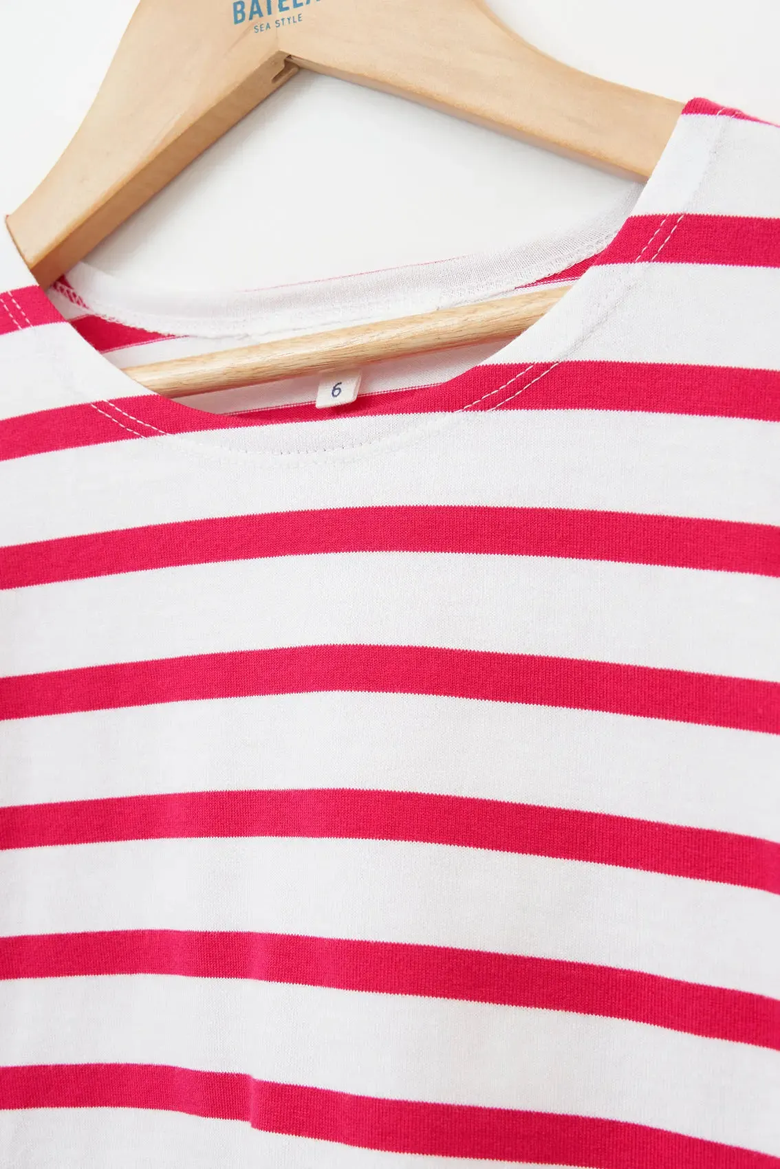 Camiseta marsellesa a rayas de algodón manga corta niño