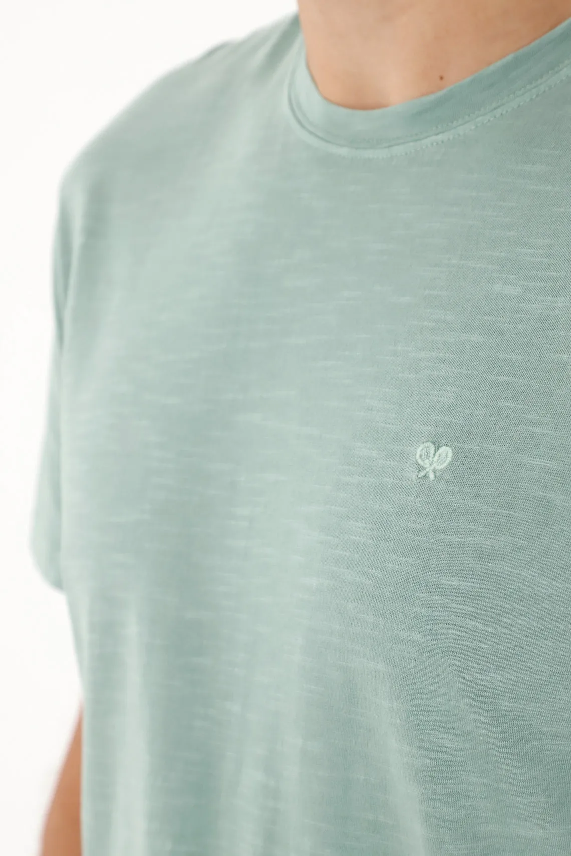 Camiseta verde en 100% algodón para hombre