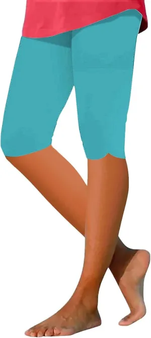 Capri Leggings for Women Trendy Waisted Hollow Yoga Quarter Pants Lightweight and Comfortable Quarter Pants Solid Color
