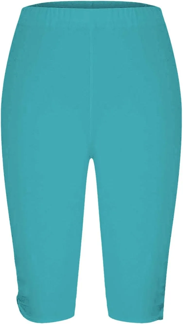 Capri Leggings for Women Trendy Waisted Hollow Yoga Quarter Pants Lightweight and Comfortable Quarter Pants Solid Color