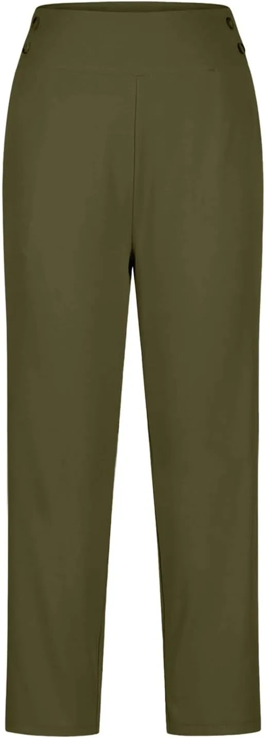 Capri Pants for Women Stretch High Waisted Crop Office Work Pants Summer Casual Capris Slacks Yoga Dress Pant