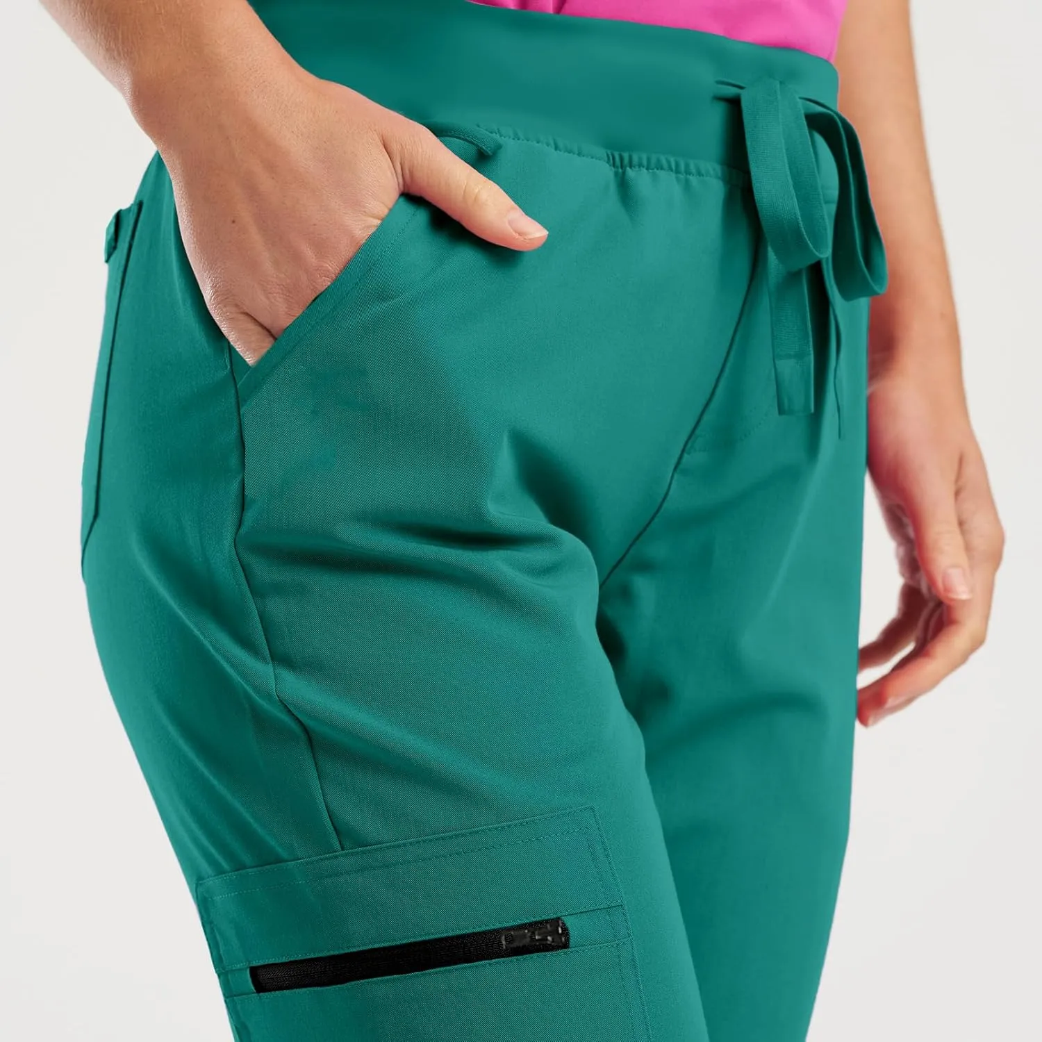 Cargo Joggers for Women Drawstring Baggy Work Yoga Scrubs Pants Lightweight Cute Elastic Waist Pull On Cargo Pants