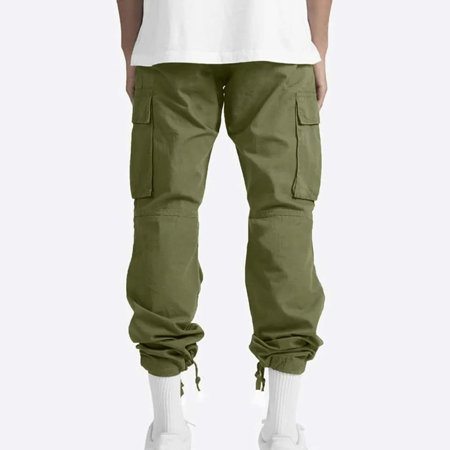 Cargo Pants for Men Lightweight Comfy Outdoor Hiking Tactical Pants Baggy Elastic Waist Wide Leg Joggers with Pockets