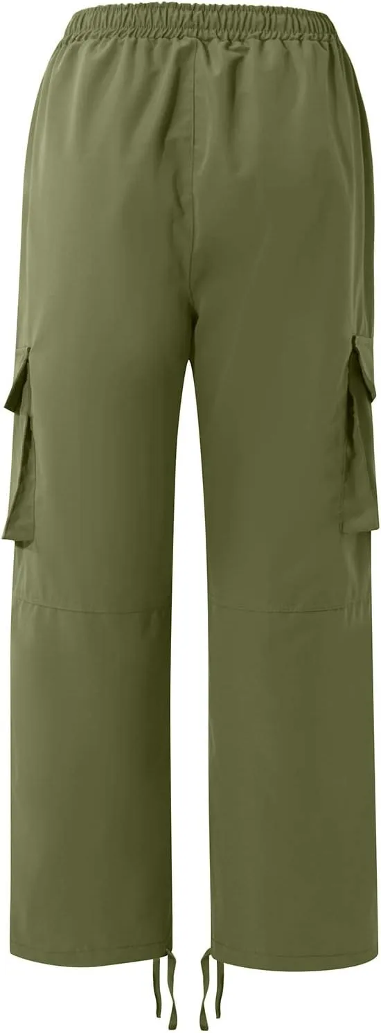 Cargo Pants for Men Lightweight Comfy Outdoor Hiking Tactical Pants Baggy Elastic Waist Wide Leg Joggers with Pockets