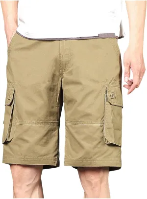 Cargo Shorts for Men Summer Casual Cotton Bermuda Work Hiking Shorts Knee Length Stretchy Short Pants Multi Pockets
