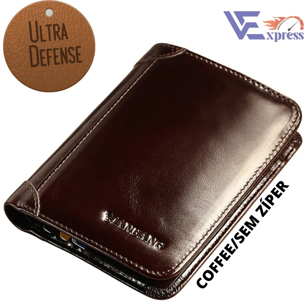 Carteira Masculina em Couro ULTRA DEFENSE - AntiFurto RFID