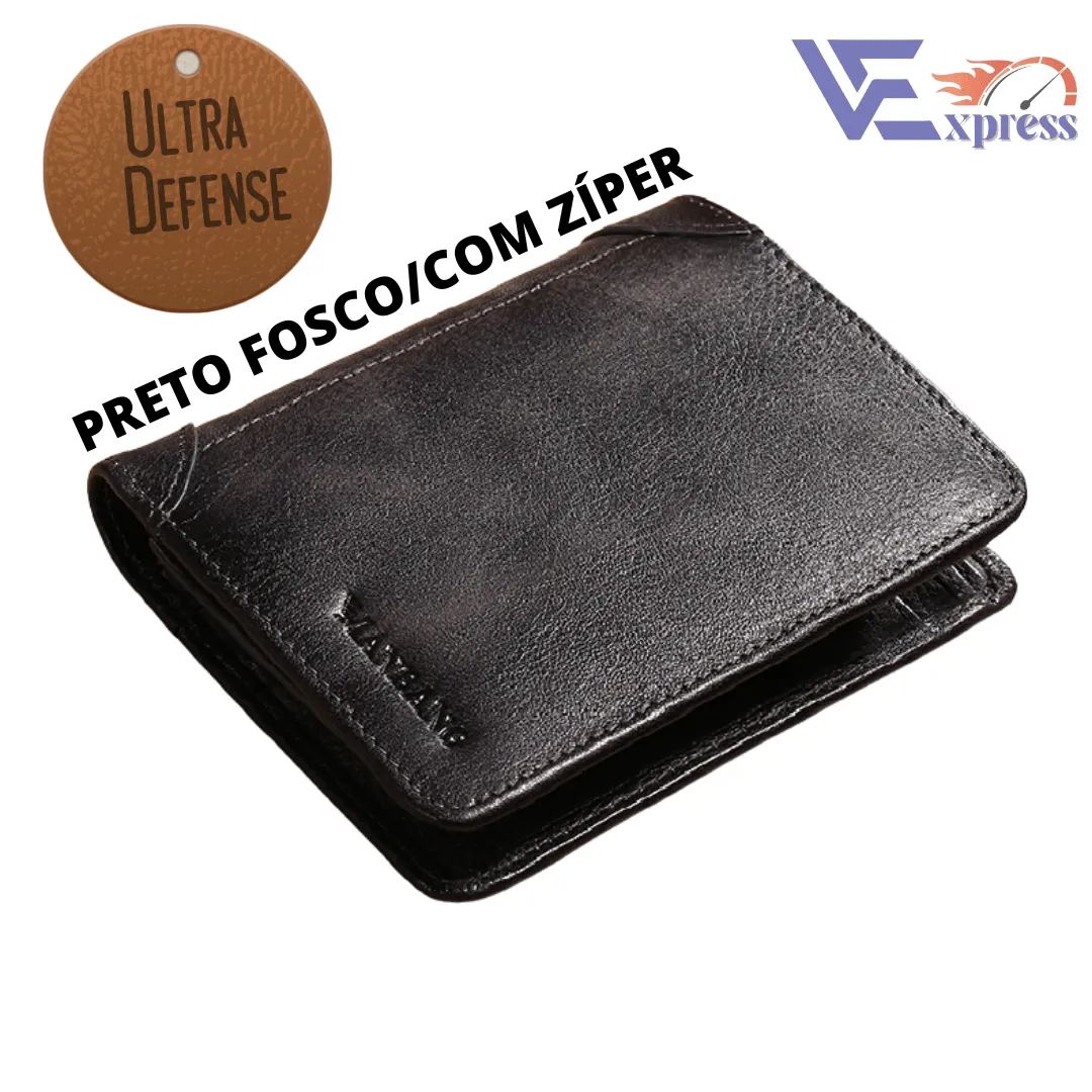 Carteira Masculina em Couro ULTRA DEFENSE - AntiFurto RFID